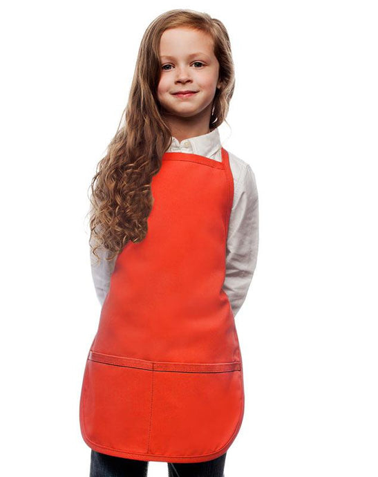 Cardi / DayStar Orange Kid's Bib Apron (2 Pockets)