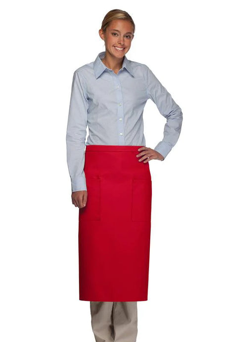 Cardi / DayStar Red Full Bistro Apron (2 Pockets)