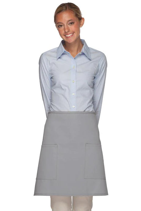 Cardi / DayStar Silver Half Bistro Apron (2 Patch Pockets)