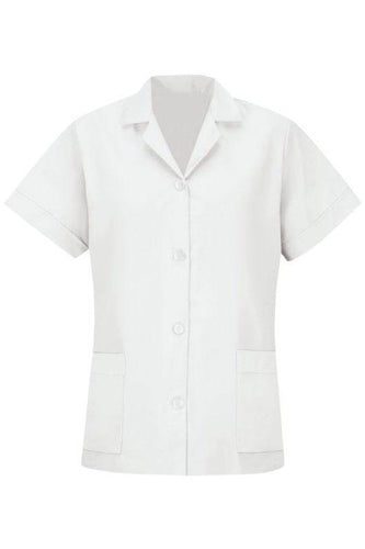 Red Kap White Women's Smock Loose Fit Short Sleeve