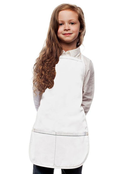 Cardi / DayStar White Kid's Bib Apron (2 Pockets)