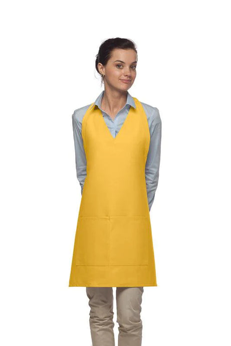 Cardi / DayStar Yellow Deluxe V-Neck Tuxedo Apron (2 Pockets)